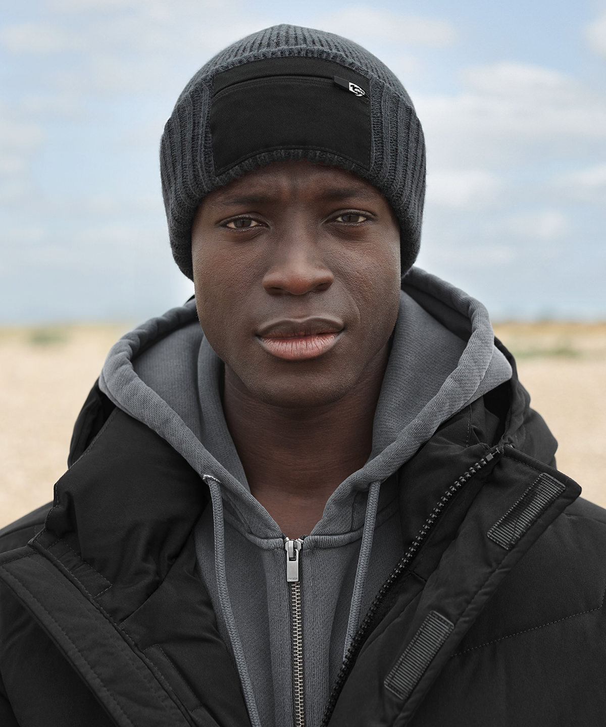 Beechfield Zip Patch Beanie – Utility Chunky Knit Eco Beanie