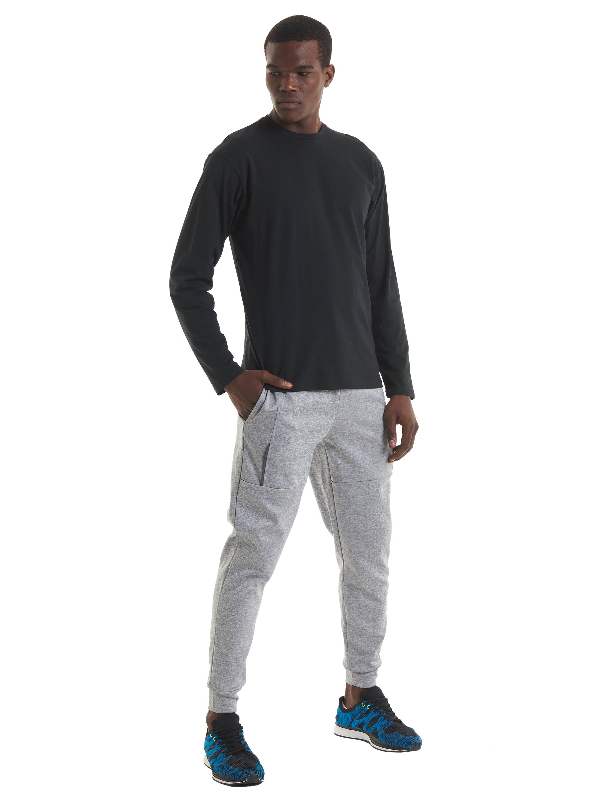 Men's Long Sleeve 100% Cotton T-shirts Crew Neck Layering Tee Plain Or Printed T-shirts