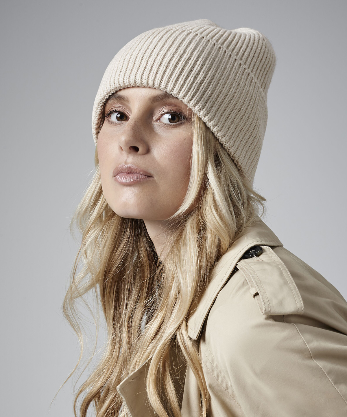 Unisex Oversized Cuffed Beanie – Recycled Streetwear Knit Winter Hat Beechfield B384R
